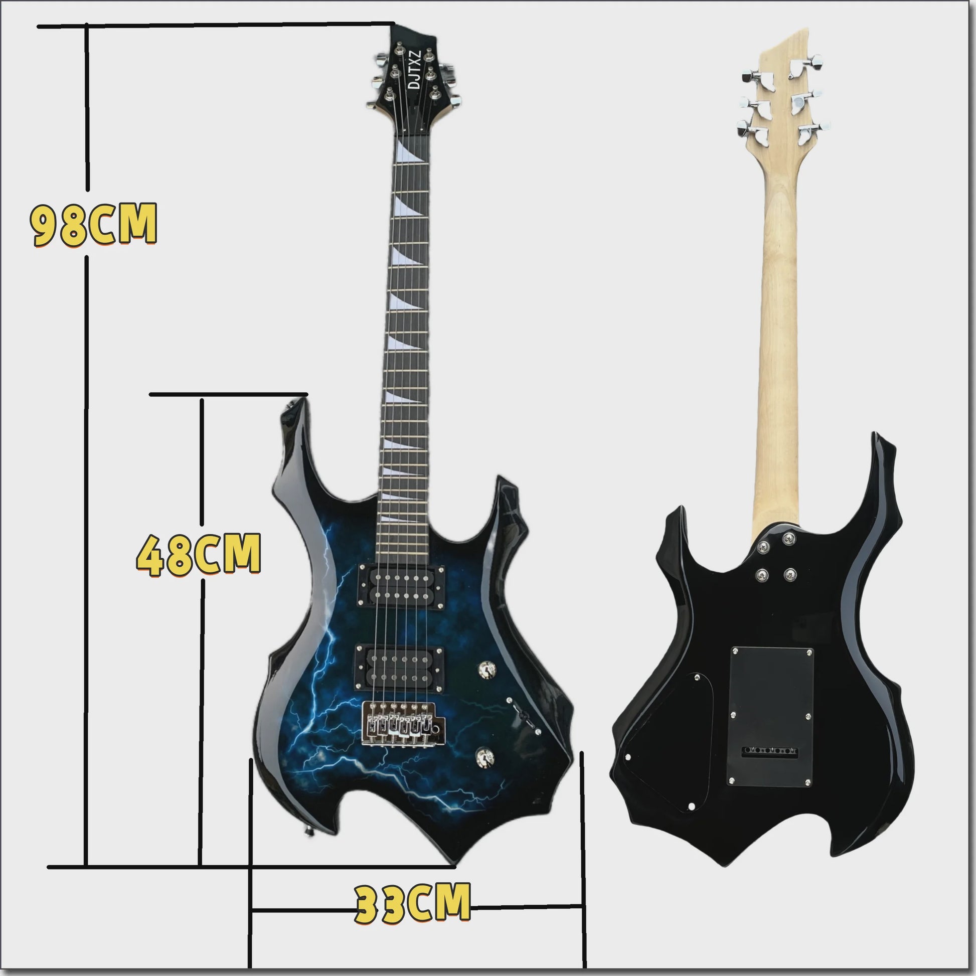 Elektrische Gitaar met Bliksemprint - Eye-Catcher voor Rockmuzikanten, Inclusief Pro Setup