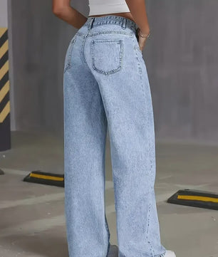 Dames Wijde Pijpen Jeans - Baggy Streetwear Broek voor Casual Stijl