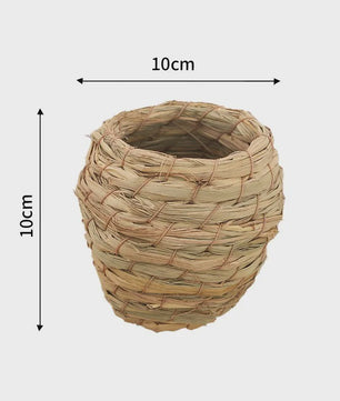 Handgeweven Stro Vogel Nest - Natuurlijk Huisje voor Vogels, Kwartels & Parkieten