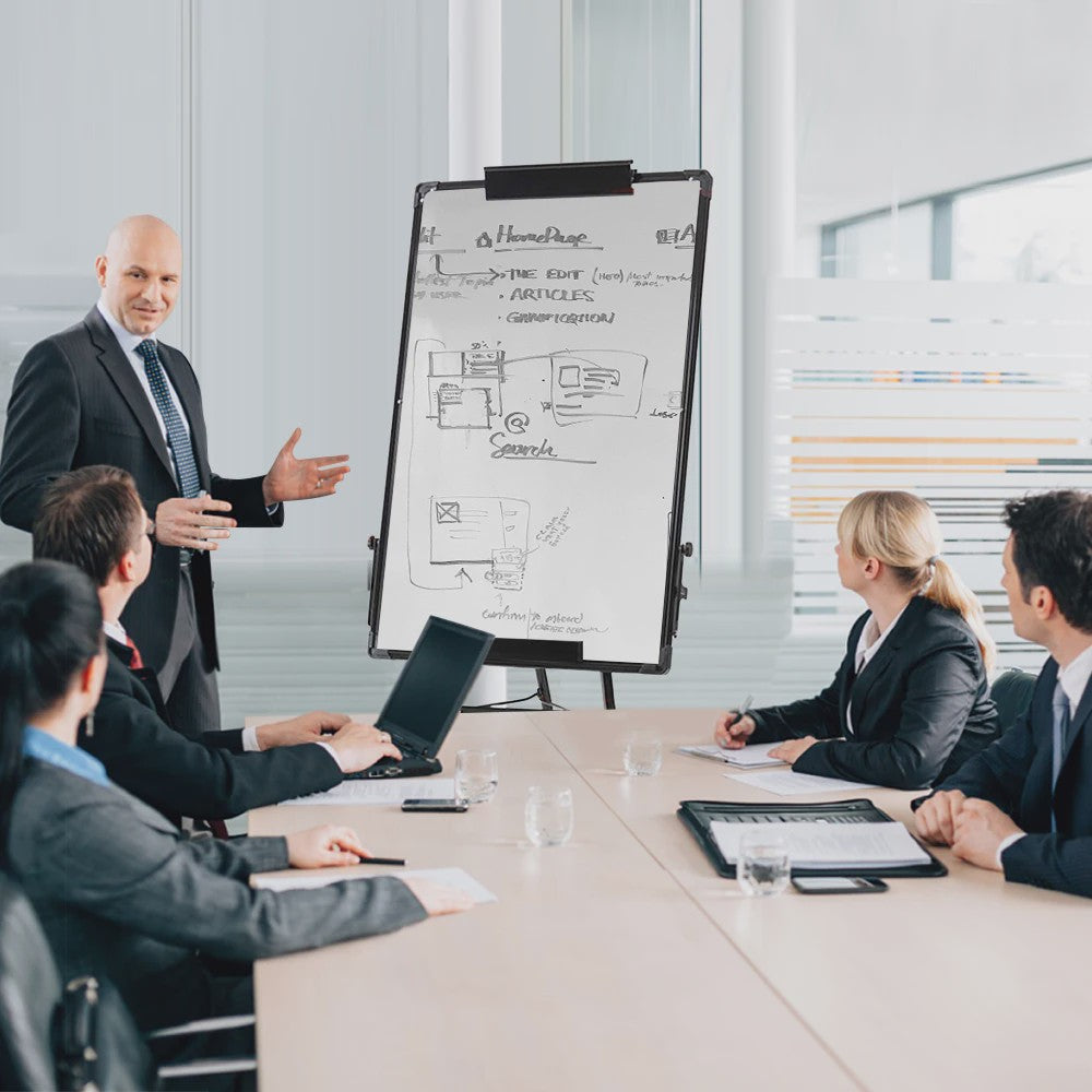 Flip-over Whiteboard Standaard 90x60cm - Verstelbaar & Magnetisch