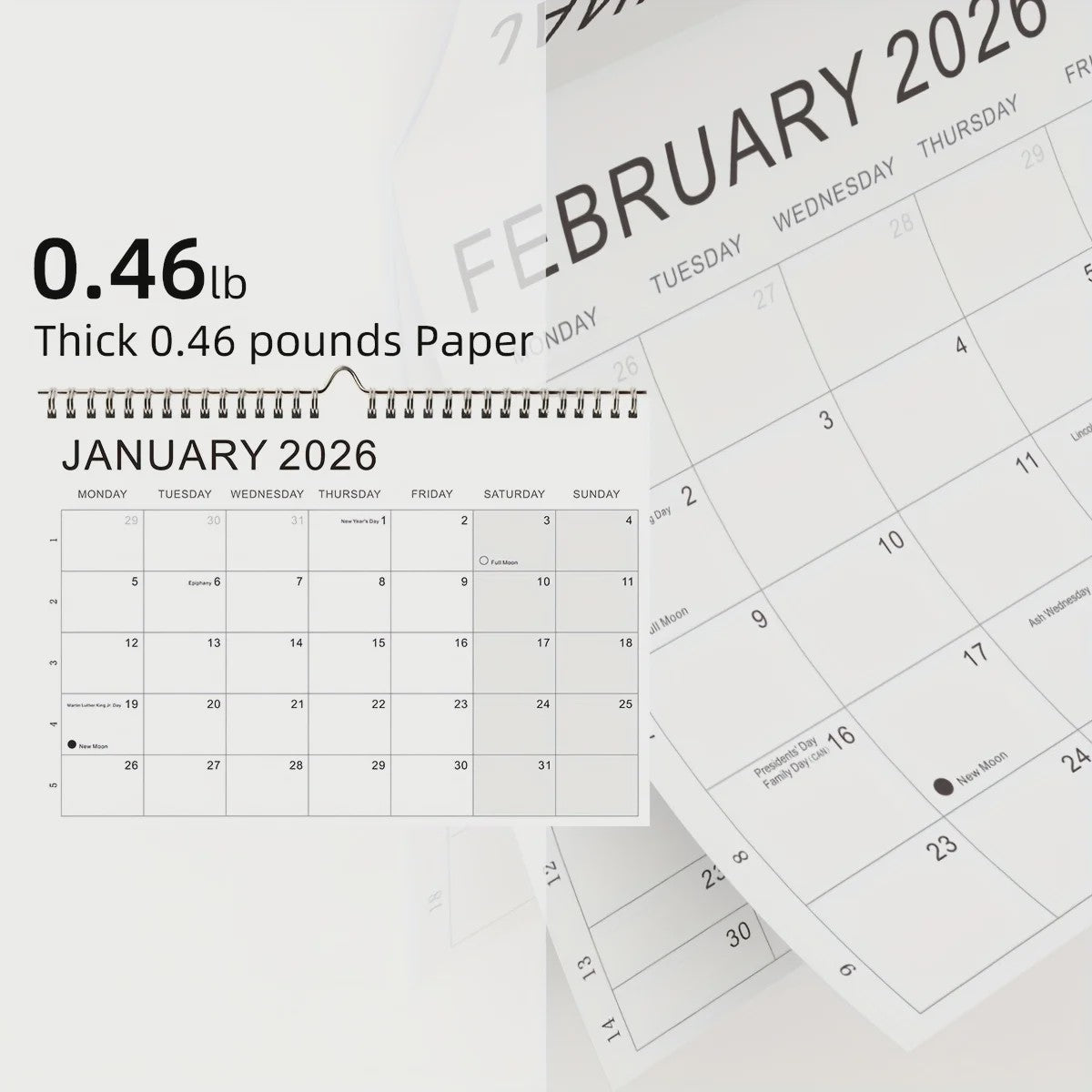 Weekplanner Kalender 2026-2027: 52 Weken, Maandoverzicht & Maanfasen