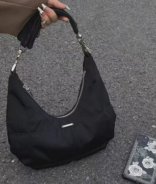 Dames Retro Onderarm Tas - Zwarte Hobo Schoudertas Y2k Stijl