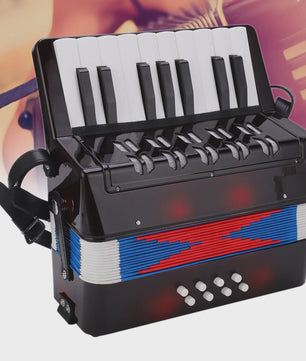 Compacte Zwarte Accordion met 17 Toetsen en 8 Bassen - Muzikaal Speelplezier