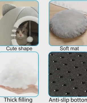 Knus Kattenmandje met Zachte Mat - Een Veilig Nest voor Jouw Kat
