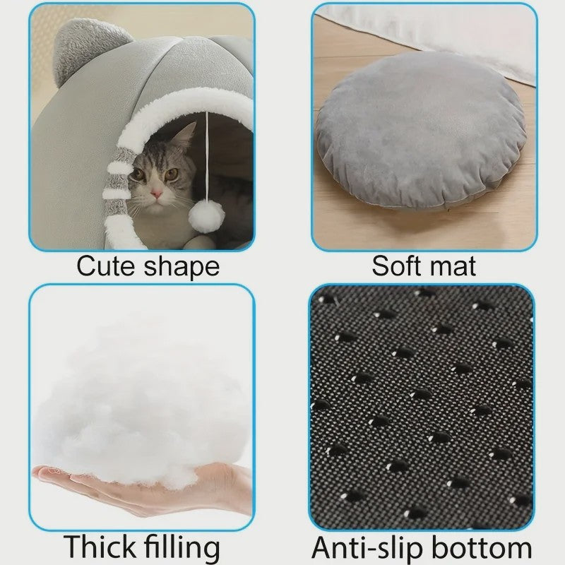 Knus Kattenmandje met Zachte Mat - Een Veilig Nest voor Jouw Kat