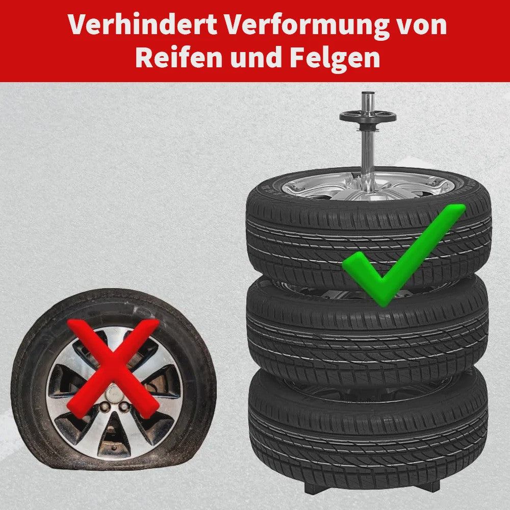 Robuuste Bandenrek met Wielen voor 4 Banden en Velgen - 100kg Draagvermogen