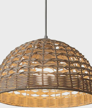 Handgemaakte Rotan Hanglamp 28cm - Sfeervolle Plafondlamp met LED