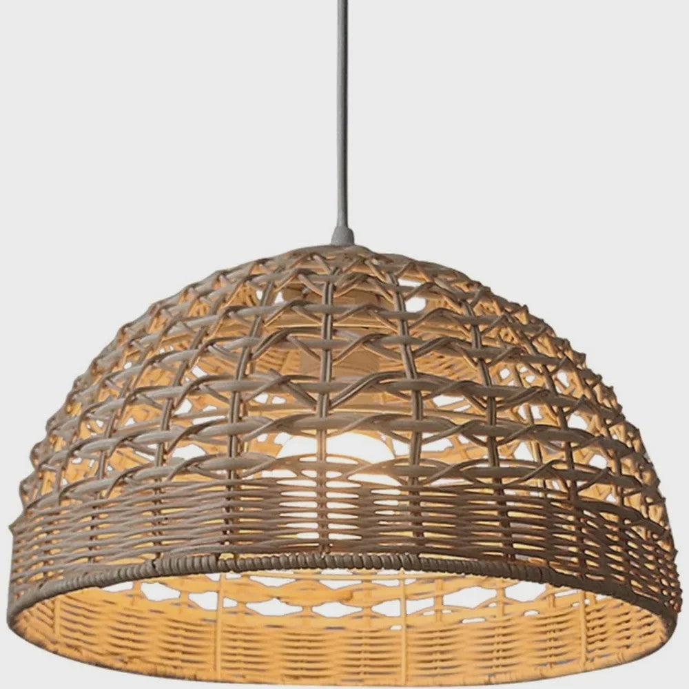 Handgemaakte Rotan Hanglamp 28cm - Sfeervolle Plafondlamp met LED