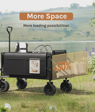 WOLTU Grote Tuinwagen 200L - Opvouwbare Handkar voor Camping, Tuin & Strand