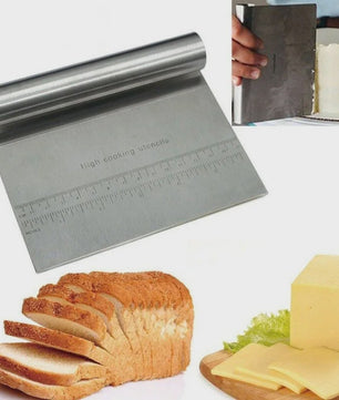 RVS Deegschraper, Pizzasnijder en Deegsnijder met Nauwkeurige Schaalverdeling - Multifunctioneel Keukengereedschap