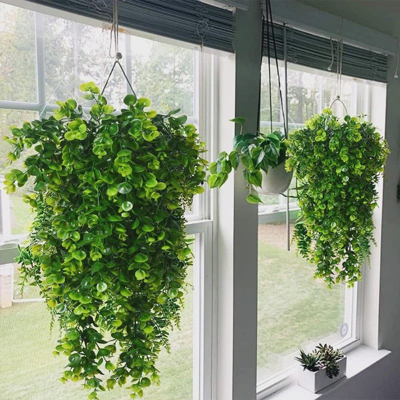 Kunst Hangplant Eucalyptus - UV-bestendig Plastic Groen voor Binnen & Buiten Decoratie