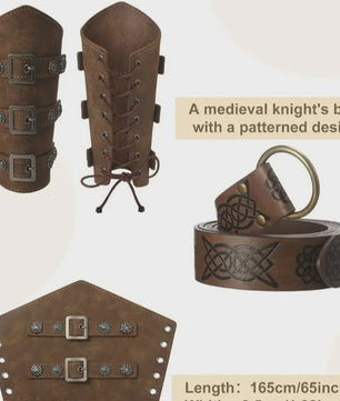 Herencostuum Middeleeuwse Piraat/Viking - Renaissance Set met Shirt, Broek, Riem & Armboeien