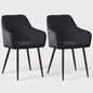 Stijlvolle Fauteuil met Armleuningen - Fluweel of Kunstleer, Zwarte Metalen Poten - Modern Design
