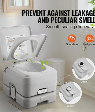 Draagbaar Toilet voor Camping & Camper - 12L/20L Tank, Spoelfunctie, Inclusief Draagtas