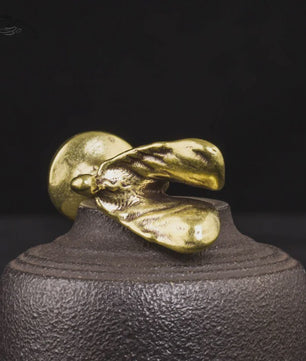 Handgemaakt Koperen Beeldje - Vintage Bronzen Mannetje voor Bureau & Huisdecoratie