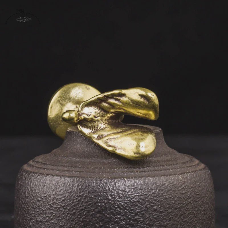Handgemaakt Koperen Beeldje - Vintage Bronzen Mannetje voor Bureau & Huisdecoratie