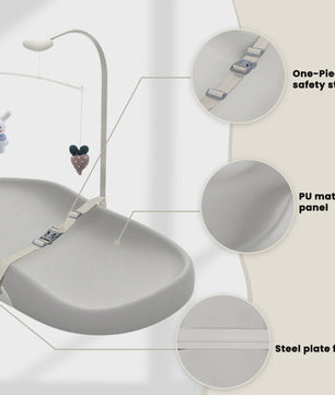 Comfortabele Baby Verschoonmat met Anti-slip, Makkelijk Reinigbaar & Speelboog