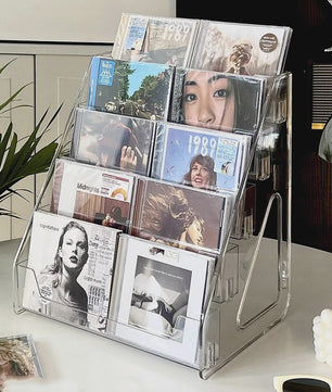 Transparant CD-rek & Opbergbox voor Vinylplaten en Mini Discs - Stijlvolle Collectie Display