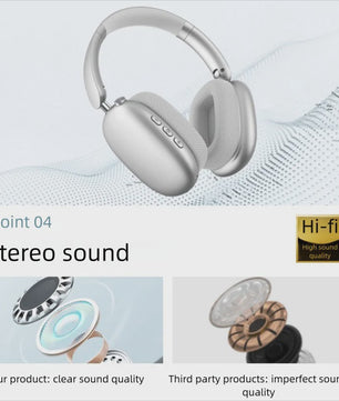 Draadloze Over-Ear Koptelefoon met HD Stereo Geluid, ENC en Ingebouwde Microfoon