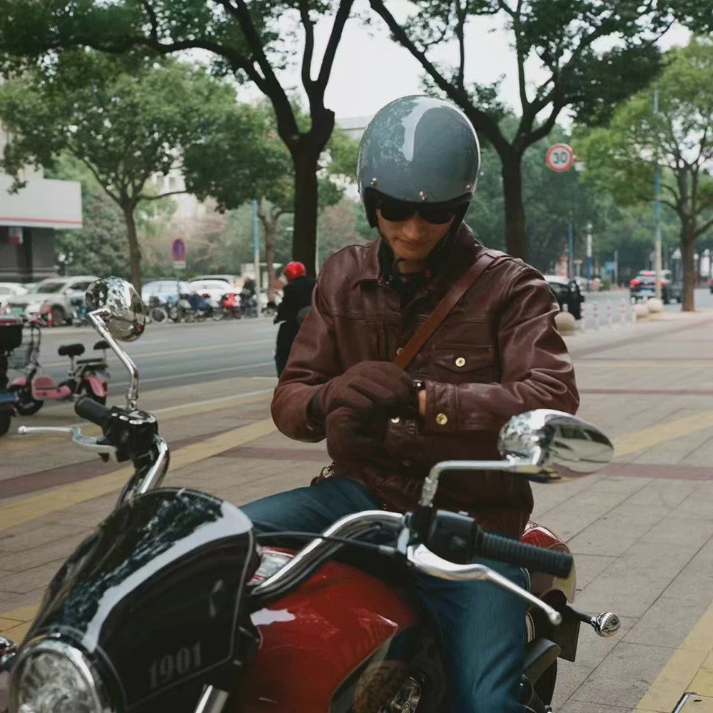 Retro Open Face Motorhelm 500TX - Compacte Vorm, Japanse/Koreaanse Stijl