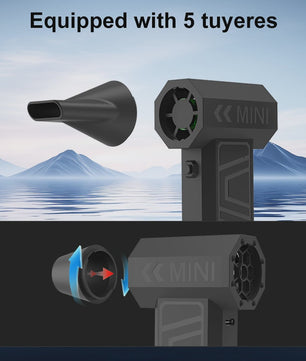 Krachtige Turbo Jet Blower 130000RPM - Draadloos, Type-C Opladen, 5 Opzetstukken