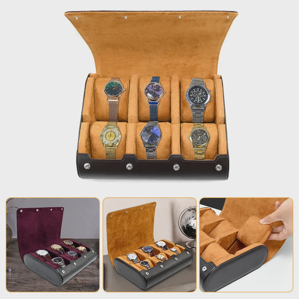 Luxe Horloge Reiskoffer Organizer - 6 Vakken - Voor Heren & Dames