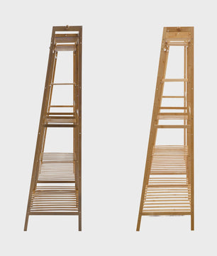 Multifunctioneel Trapezium Kledingrek van Bamboe - Garderobe & Opbergrek