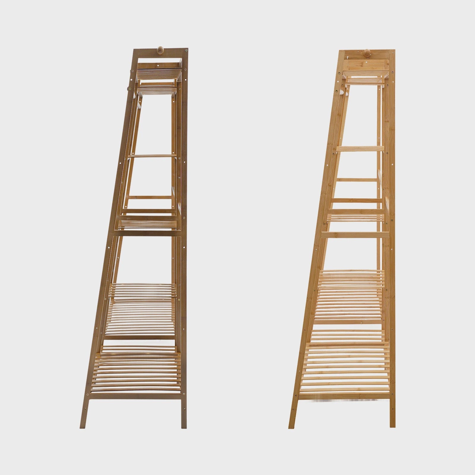 Multifunctioneel Trapezium Kledingrek van Bamboe - Garderobe & Opbergrek