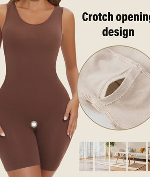 Naadloze Body Shaper Bodysuit met Brede Bandjes - Volledige Compressie & Dij Slimming