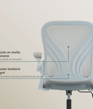 Ergonomische bureaustoel met mesh rugleuning en opklapbare armleuningen