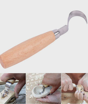 Houtsnijset: 2 Delig Gereedschap met Haakmes & Whittling Mes - Ergonomisch & Duurzaam