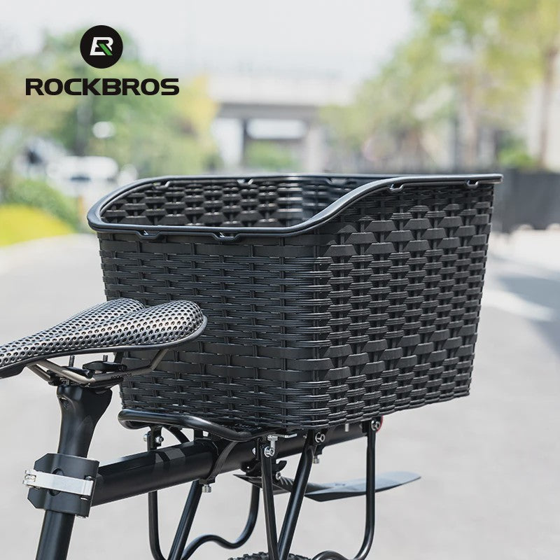 ROCKBROS Fietsmand Achter - Grote Capaciteit met Uitschuifbare Deksel - Zwart