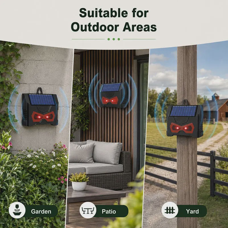 Solar Dier Afweerder met Ultrasone Geluid & LED Licht - Verjaagt Ongedierte uit Tuin & Huis
