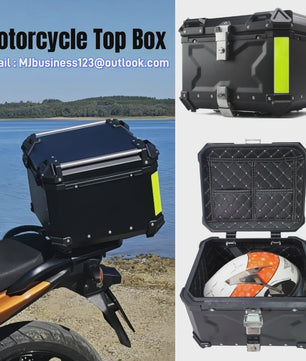 Waterdichte Aluminium Motor Topcase - 45L, 55L, 65L - Helmbox & Bagagebox