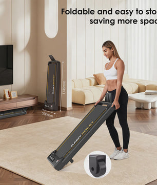 RAMYPOKET Opvouwbare Walking Pad Loopband met 9% helling, 2.5PK, 1-10 km/u, APP & LED, max 150kg