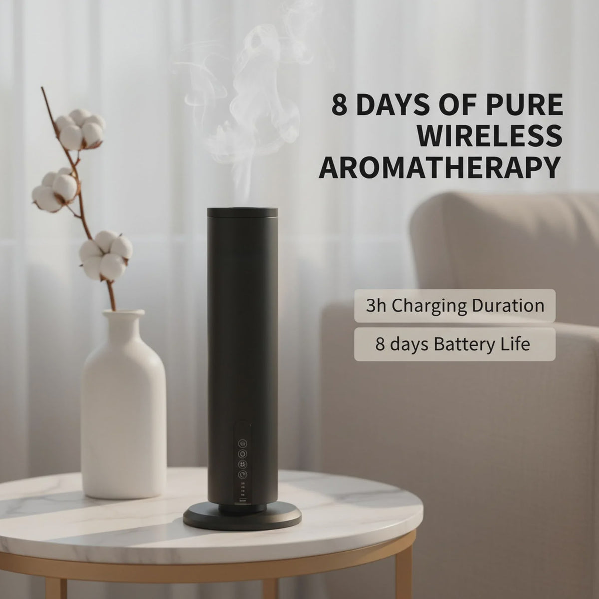 Draadloze Etherische Olie Diffuser met Bluetooth & Oplaadbaar - Koude Lucht Aromatherapie