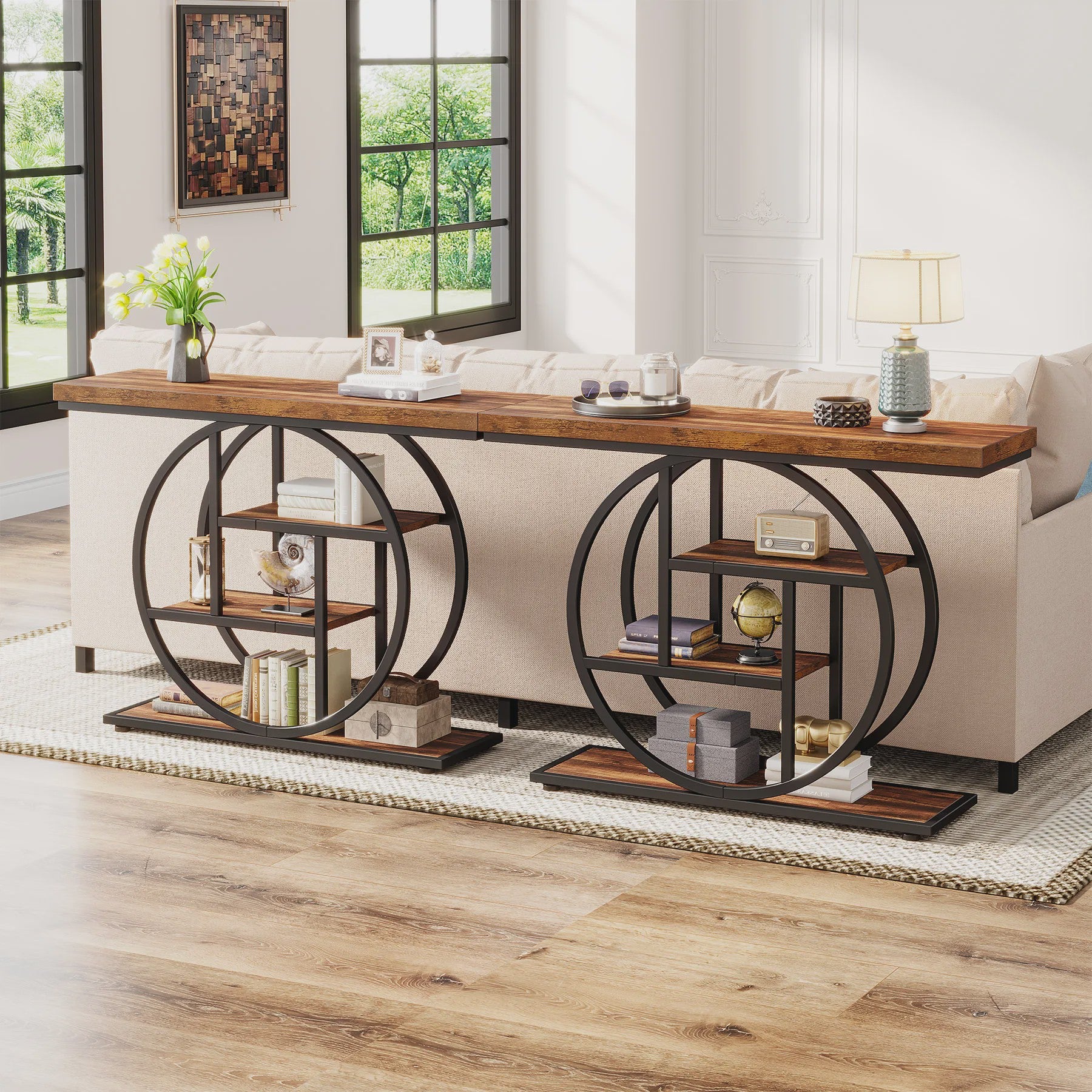 Industriële Console Tafel met 4 Niveaus - 105 cm - Entree Tafel & Bankje