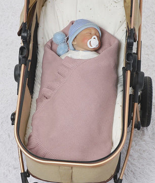 Zachte Gebreide Baby Deken 90x70cm - Wikkeldeken voor Kinderwagen, Ledikant & Reiswieg