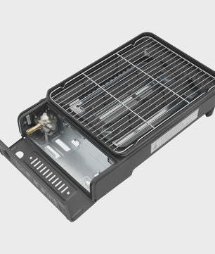 Draagbare Gas BBQ Grill & Camping Stoof met Grillnet en Draagtas