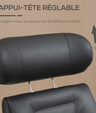 Luxe Relaxfauteuil met Voetenbank, Verstelbare Rugleuning en Hoofdsteun - Zwart