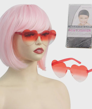 Stijlvolle Gradient Bob Pruik met Pony - Synthetisch Haar voor Cosplay & Feest