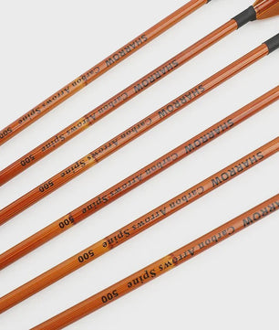 Set van 6/12 Gemengde Carbon Pijlen SP500 - 31.5 inch - Jacht & Schietsport