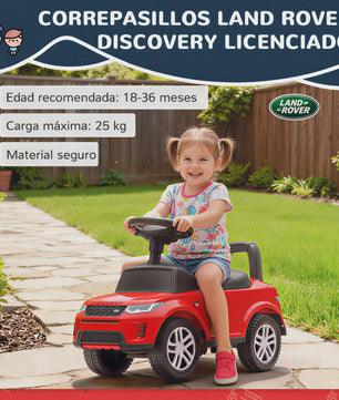 Land Rover Licentie Loopauto Rood voor Kinderen 18-36 Maanden met Geluid en Opbergruimte