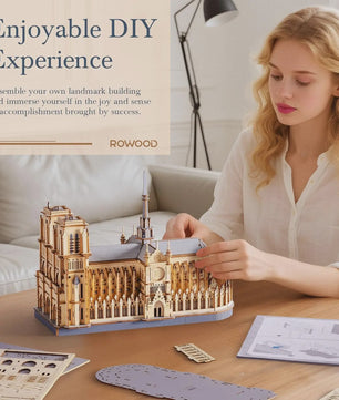 Robotime Rokr 3D Houten Puzzel Kathedraal van Parijs - Bouwpakket voor Volwassenen