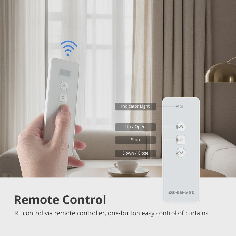 Zemismart Zigbee 3.0 Elektrische Gordijnrail - Slimme Bediening met Tuya Hub, Alexa & Google Home