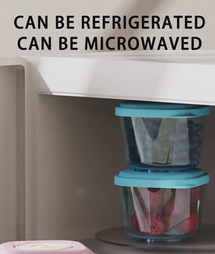 Set van 6 Baby Voeding Bewaarcontainers - PP Materiaal, Stoombaar & Lekvrij, Stapelbare Organizer