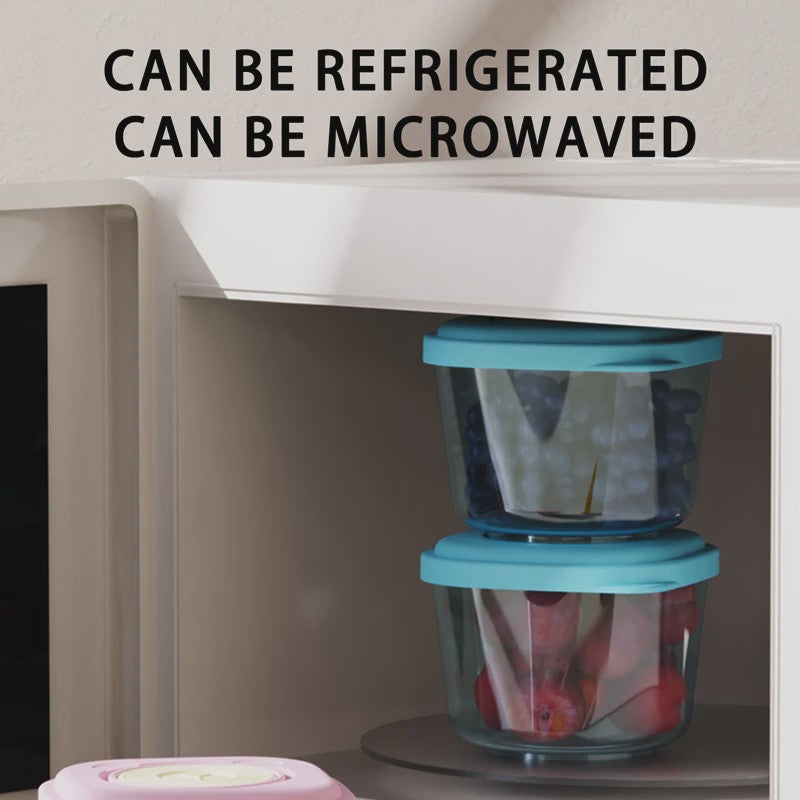 Set van 6 Baby Voeding Bewaarcontainers - PP Materiaal, Stoombaar & Lekvrij, Stapelbare Organizer