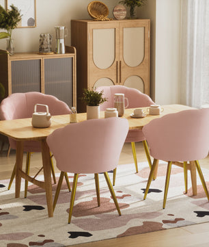 Comfortabele Fluwele Schelpstoel met Gouden Metalen Poten - Stijlvolle Accentstoel voor Woonkamer & Slaapkamer