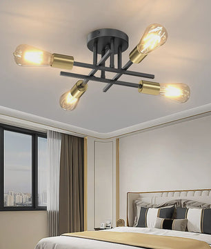 Moderne Sputnik Plafondlamp Chandelier Zwart - Stijlvol Dichtbij Plafond