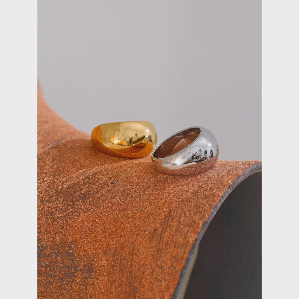 Gouden Chunky Ring - Minimalistisch Design - 18K PVD Plated Roestvrij Staal